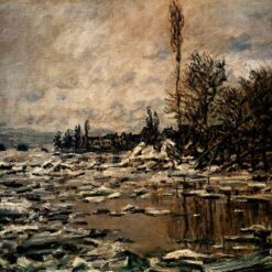 Claude Monet The Break-up of the Ice Oil Painting – Handcrafted Winter Landscape, Available from Dafen Village Art Studio