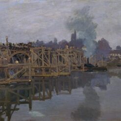 Impressionist Oil Painting of The Bridge under Repair (1871-1872) by Claude Monet – Handcrafted by Dafen Village Studio
