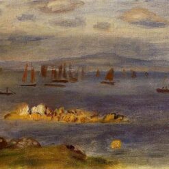 Renoir "The Coast of Brittany, Fishing Boats" c.1878 – Premium Handcrafted Oil Painting for Nautical Home Decor