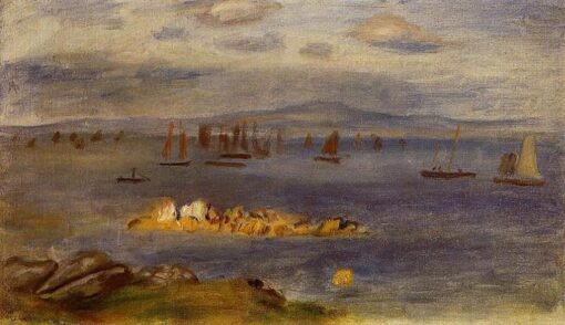 Renoir “The Coast of Brittany, Fishing Boats” c.1878 – Premium Handcrafted Oil Painting for Nautical Home Decor