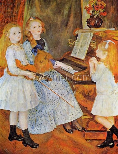 Buy Renoir “The Daughters of Catulle Mendes” 1888 – Custom Handcrafted Oil Painting Reproduction of Two Women in Classical Attire