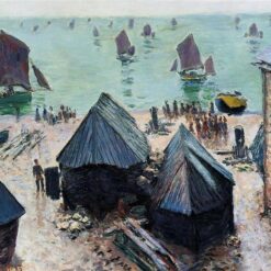 Claude Monet The Departure of the Boats, Etretat (1885) – Custom Oil Painting Reproduction, Crafted by Dafen Village Artists