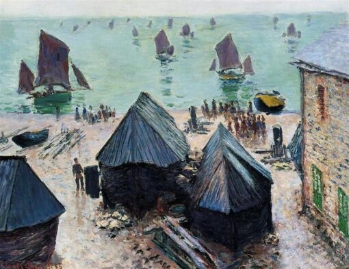 Claude Monet The Departure of the Boats, Etretat (1885) – Custom Oil Painting Reproduction, Crafted by Dafen Village Artists