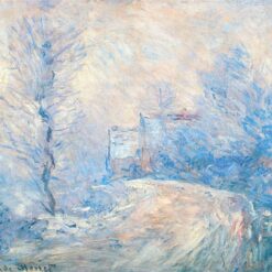 Hand-Painted The Entrance to Giverny under the Snow (1885) by Claude Monet – Custom Oil Painting Reproduction from Dafen Village Studio