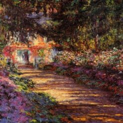 Impressionist Oil Painting of The Flowered Garden (1901-1902) by Claude Monet – Expertly Handcrafted at Dafen Village