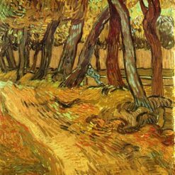 Buy Van Gogh The Garden of Saint-Paul Hospital with Figure – 1889 Custom Oil Painting Reproduction for Home Decor
