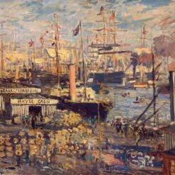 Impressionist Style Oil Painting of "The Grand Dock at Le Havre" by Claude Monet, Hand-painted Canvas Art from Dafen Village