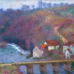 Original Oil Painting of "The Grande Creuse by the Bridge at Vervy" by Claude Monet, Handcrafted Canvas Art for Home Decor from Dafen Village