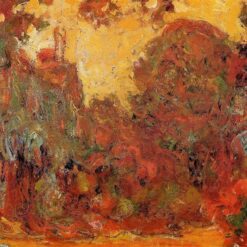 Original Hand-painted Monet Oil Painting – "The House Seen from the Rose Garden," Custom Canvas Art for Elegant Home or Office Decor