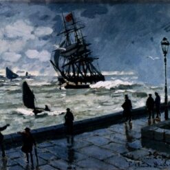 Claude Monet’s "The Jetty at Le Havre, Bad Weather" – High-Quality Oil Painting Reproduction, Customizable Art from Dafen Village Studio