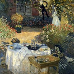 Original Hand-painted Monet Oil Painting – "The Luncheon," Custom Canvas Art for Elegant Home or Office Decor