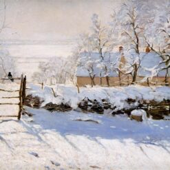 Original Oil Painting of "The Magpie" by Claude Monet, Handcrafted Canvas Art for Home Decor from Dafen Village