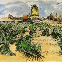 Authentic Van Gogh 1888 The Mill of Alphonse Daudet at Fontevieille – Handcrafted Oil Painting Reproduction