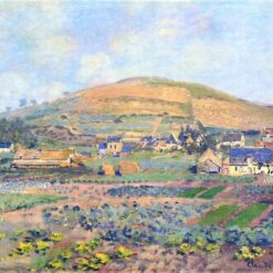 Original Oil Painting of "The Mount Riboudet in Rouen at Spring" by Claude Monet, Handcrafted Canvas Art for Home Decor from Dafen Village