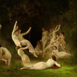 The Nymphaeum" by Bouguereau | Hand-painted Oil Painting Reproduction of 1878 Masterpiece