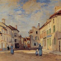 Hand-painted Oil Painting of "The Old Rue de la Chaussee, Argenteuil" by Claude Monet, Customizable Canvas Art from Dafen Village Studio