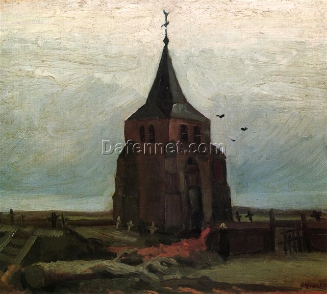 Authentic Van Gogh 1884 The Old Tower – Handcrafted Oil Painting Reproduction