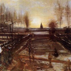 Authentic Van Gogh 1885 The Parsonage Garden at Nuenen in the Snow – Handcrafted Oil Painting Reproduction