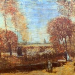 Authentic Van Gogh 1885 The Parsonage Garden at Nuenen with Pond and Figures – Handcrafted Oil Painting Reproduction
