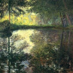Impressionist Oil Painting of "The Pond at Montgeron" by Claude Monet, Custom Canvas Artwork from Dafen Village