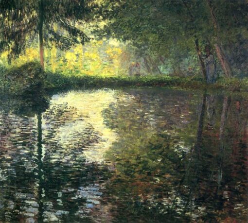 Impressionist Oil Painting of “The Pond at Montgeron” by Claude Monet, Custom Canvas Artwork from Dafen Village