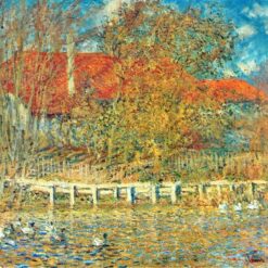 Claude Monet's "The Pond with Ducks in Autumn" Oil Painting Reproduction, High-Quality Canvas Artwork from Dafen Village