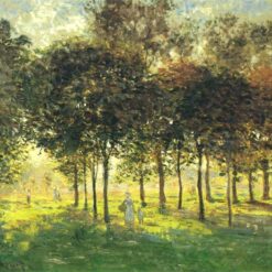 Impressionist Landscape Oil Painting of "The Promenade at Argenteuil, Soleil Couchant" (1874) by Claude Monet - Custom Artwork from Dafen Village