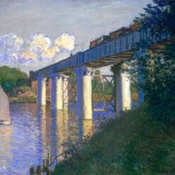 Custom "The Railway Bridge at Argenteuil" Oil Painting, Impressionist Art for Living Room or Office, Made by Dafen Village Artists