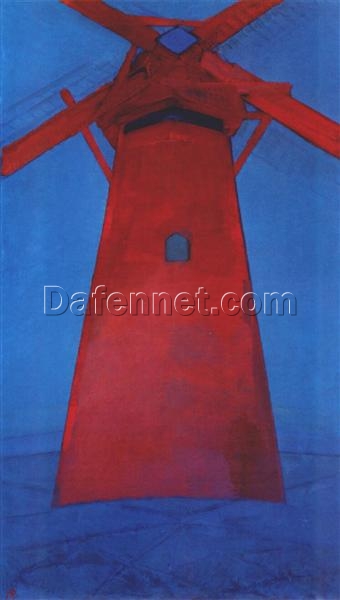 Buy ‘The Red Mill’ by Piet Mondrian – 1910-1911 Iconic Landscape Oil Painting