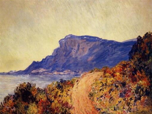 Impressionist Oil Painting of “The Red Road at Cap Martin, near Menton” by Claude Monet, Custom Canvas Artwork from Dafen Village