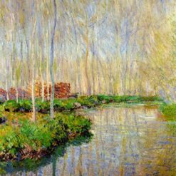 Hand-painted Oil Painting of "The River Epte" by Claude Monet, Customizable Canvas Art from Dafen Village Studio