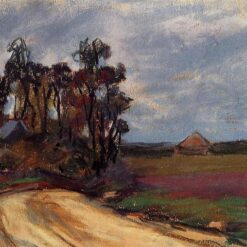 Impressionist Oil Painting of "The Road and the House" by Claude Monet, Custom Canvas Artwork from Dafen Village