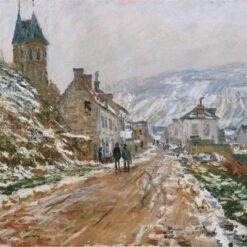 Claude Monet's "The Road in Vetheuil in Winter" Oil Painting Reproduction, High-Quality Canvas Artwork from Dafen Village