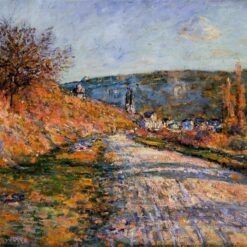 Custom "The Road to Vetheuil" Oil Painting, Impressionist Art for Living Room or Office, Made by Dafen Village Artists