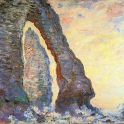 Original Oil Painting of "The Rock Needle Seen through the Porte d'Aval" by Claude Monet, Handcrafted Canvas Art for Home Decor from Dafen Village