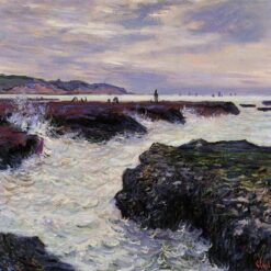 Original Oil Painting of "The Rocks at Pourville, Low Tide" by Claude Monet, Handcrafted Canvas Art for Home Decor from Dafen Village