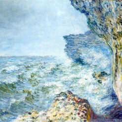 Original Oil Painting of "The Sea at Fécamp" by Claude Monet, Handcrafted Canvas Art for Home Decor from Dafen Village