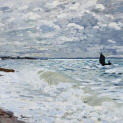 Original Oil Painting of "The Sea at Saint-Adresse" by Claude Monet, Handcrafted Canvas Art for Home Decor from Dafen Village