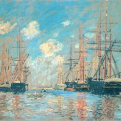 Monet's The Sea, Port in Amsterdam (1874) – Premium Oil Painting Reproduction on Canvas, Hand-Painted by Dafen Village Artists