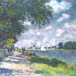 Impressionist The Seine at Argenteuil - Claude Monet Oil Painting Reproduction, Custom Framing Available