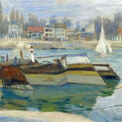 Elegant Oil Painting Reproduction of Claude Monet’s The Seine at Asnieres (1873) - Handcrafted by Dafen Village Studio Artists