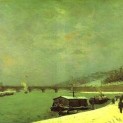 The Seine at the Pont d'Iena" by Paul Gauguin 1875 - Stunning Oil Painting Reproduction | Elegant Parisian River Scene