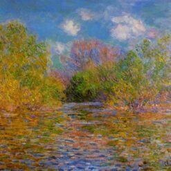 Premium Hand-Painted Reproduction of The Seine near Giverny by Claude Monet, Oil Painting from Dafen Village Artists