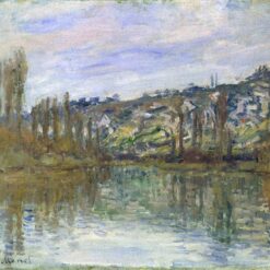 Impressionist River Scene: The Seine near Vetheuil by Claude Monet (1897) - Custom Oil Painting from Dafen Village