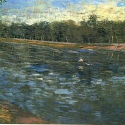The Seine with a Rowing Boat by Van Gogh – 1887 Oil Painting Reproduction, High-Quality Canvas Art