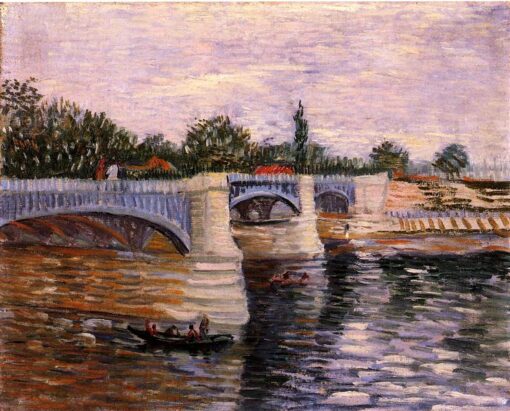 Auténtico Van Gogh, 1887: «El Sena con el Pont de la Grande Jette» – Reproducción de pintura al óleo hecha a mano