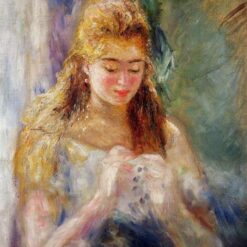 Buy Renoir’s "A Needlewoman" (La Couseuse) c.1874-1876 – High-Quality Impressionist Oil Painting Reproduction | Dafen Village Studios