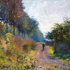 Authentic Hand-Painted The Sheltered Path (1873) by Claude Monet - Impressionist Landscape for Your Home Decor