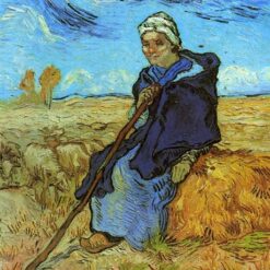 The Shepherdess (after Millet) by Van Gogh – 1889 Oil Painting Reproduction, High-Quality Canvas Art