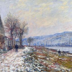 Hand-Painted Reproduction of The Seine at Lavacourt, Effect of Snow by Claude Monet – Premium Quality Oil Painting from Dafen Village Studio